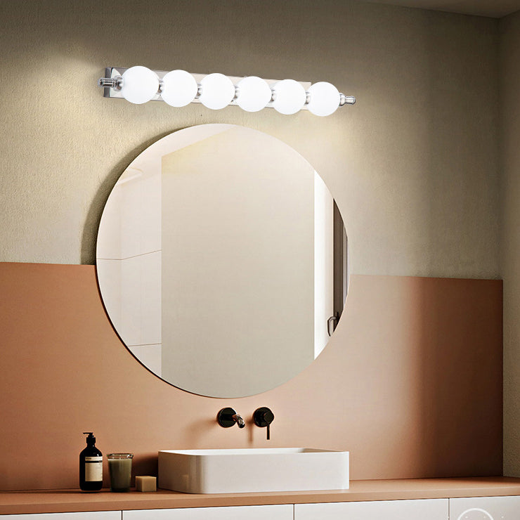 Applique murale LED en boule PC en aluminium et acier inoxydable nordique contemporain pour éclairage de salle de bain 
