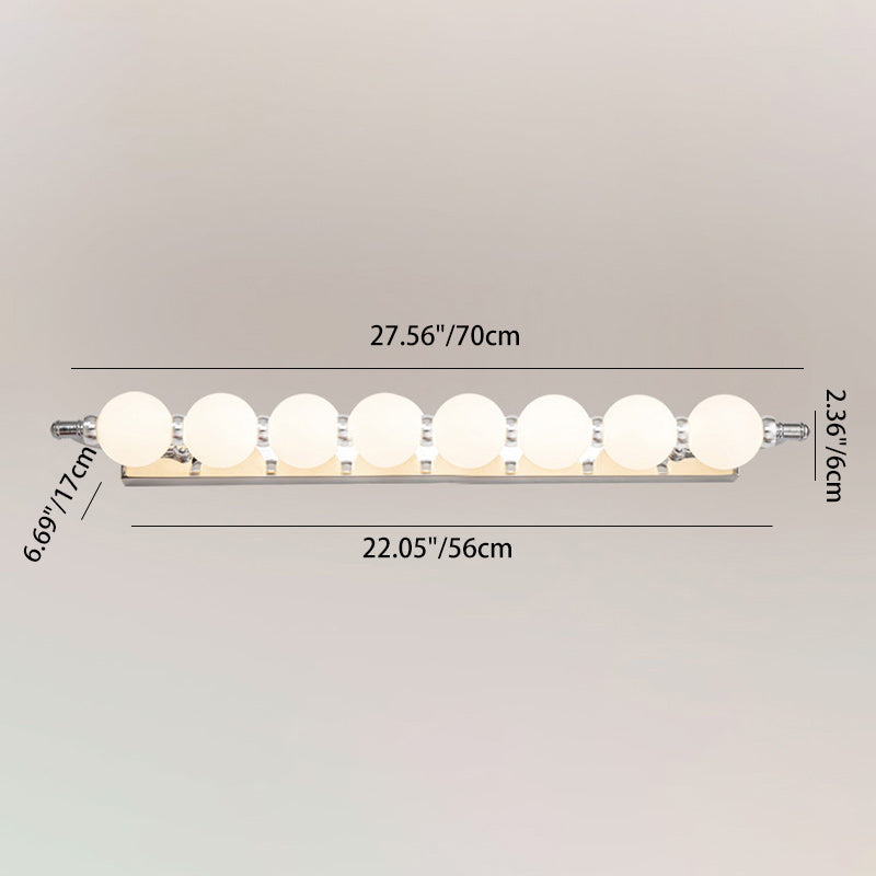 Applique murale LED en boule PC en aluminium et acier inoxydable nordique contemporain pour éclairage de salle de bain 