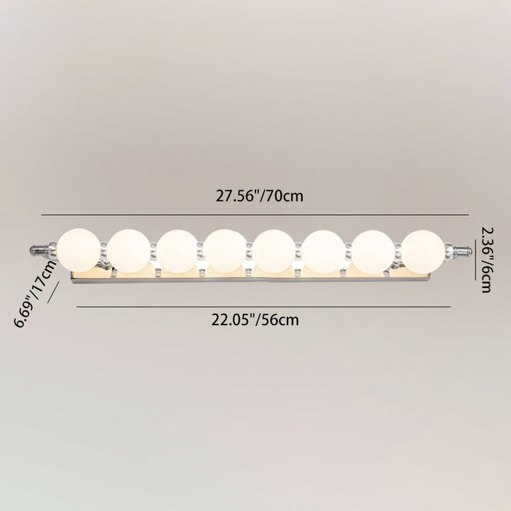 Applique murale LED en boule PC en aluminium et acier inoxydable nordique contemporain pour éclairage de salle de bain 