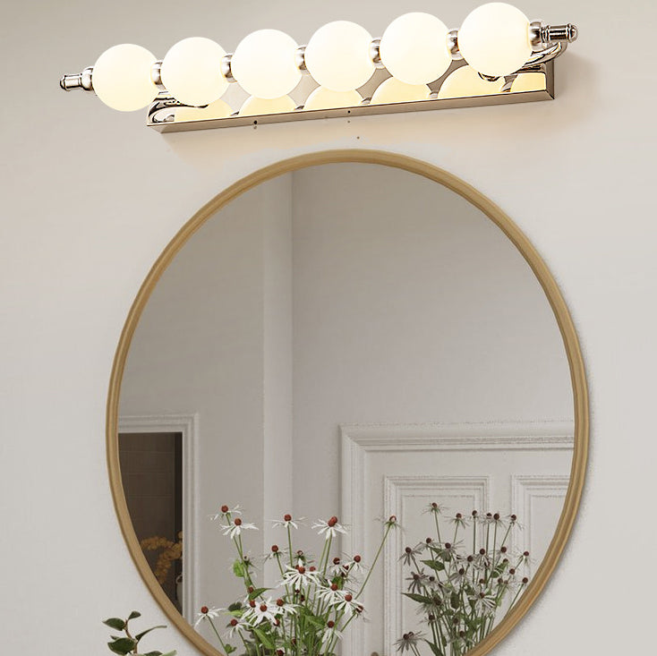 Applique murale LED en boule PC en aluminium et acier inoxydable nordique contemporain pour éclairage de salle de bain 