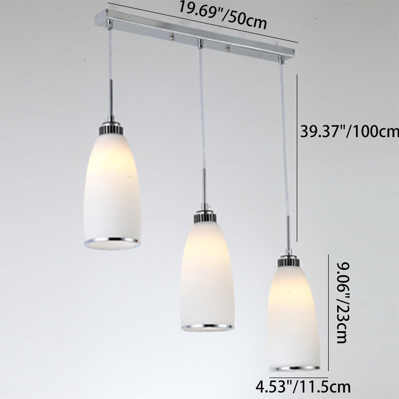 Modern Simplicity Hardware Glass Flower Bullet 1/3 Light Pendant Light For Dining Room