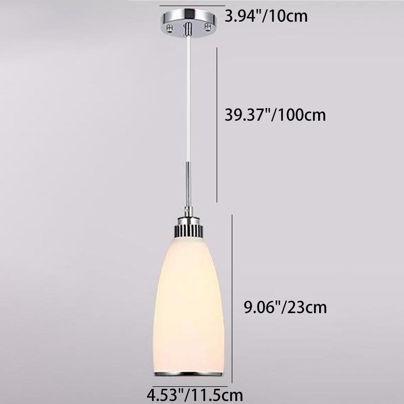 Modern Simplicity Hardware Glass Flower Bullet 1/3 Light Pendant Light For Dining Room