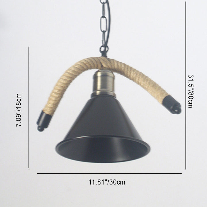 Contemporary Industrial Twine Iron Conic Wave 1/3 Light Chandeliers For Dining Room