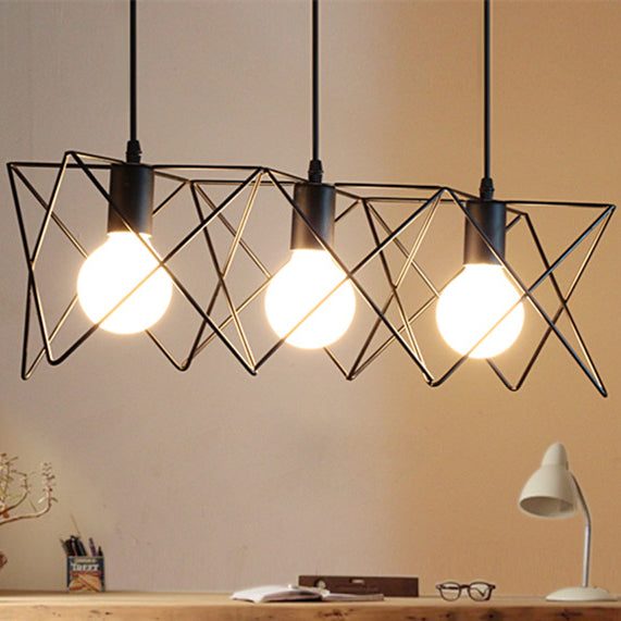 Zeitgenössischer skandinavischer Sternenkäfig Eisen 1/3 Licht Pendelleuchte für Esszimmer 