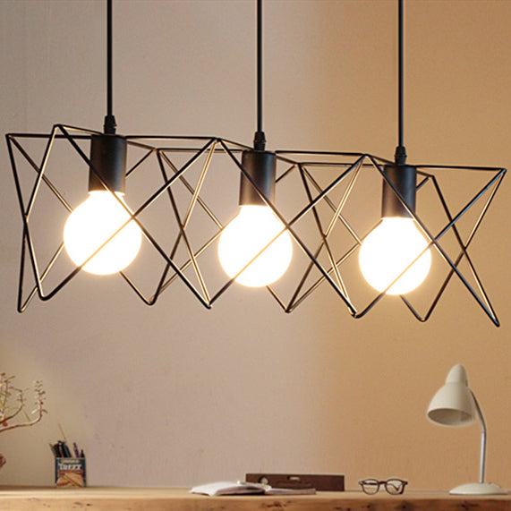 Zeitgenössischer skandinavischer Sternenkäfig Eisen 1/3 Licht Pendelleuchte für Esszimmer 