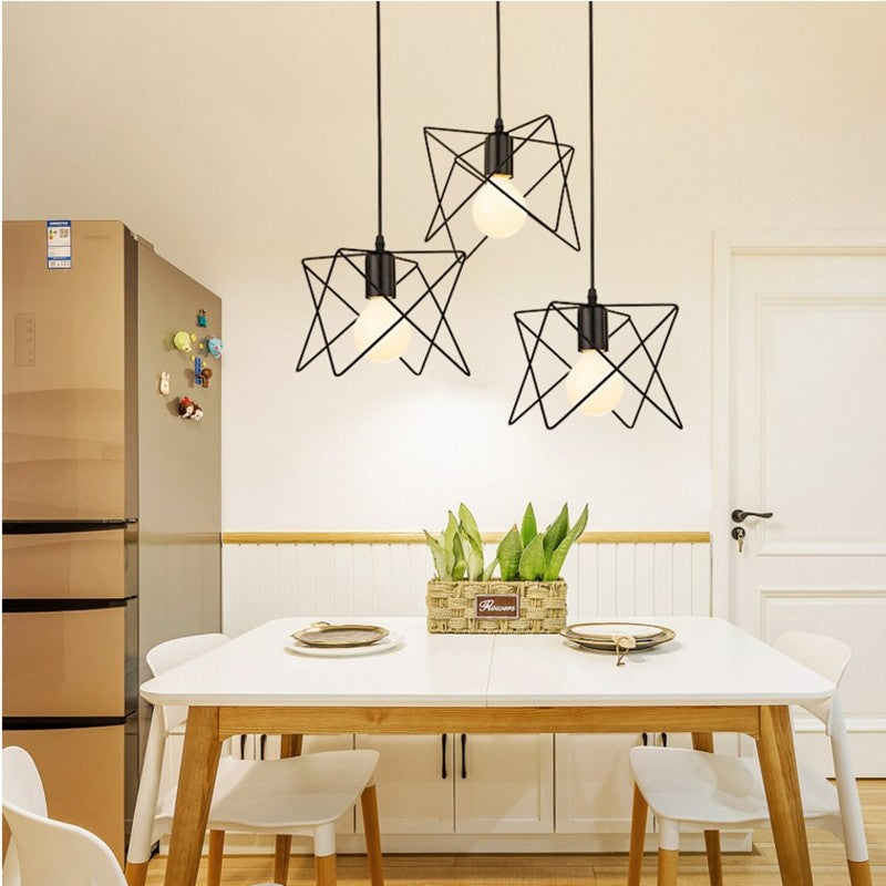 Zeitgenössischer skandinavischer Sternenkäfig Eisen 1/3 Licht Pendelleuchte für Esszimmer 