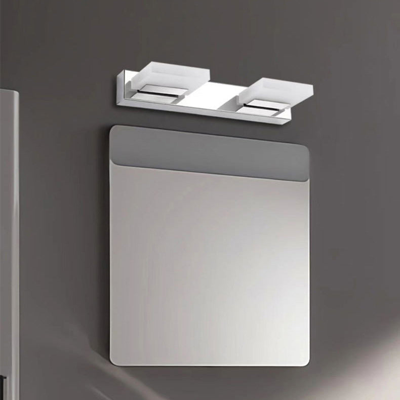 Lámpara de Aplique de Pared LED Cuadrada de Acrílico de Acero Inoxidable de Simplicidad Moderna para Iluminación de Tocador en el Baño 