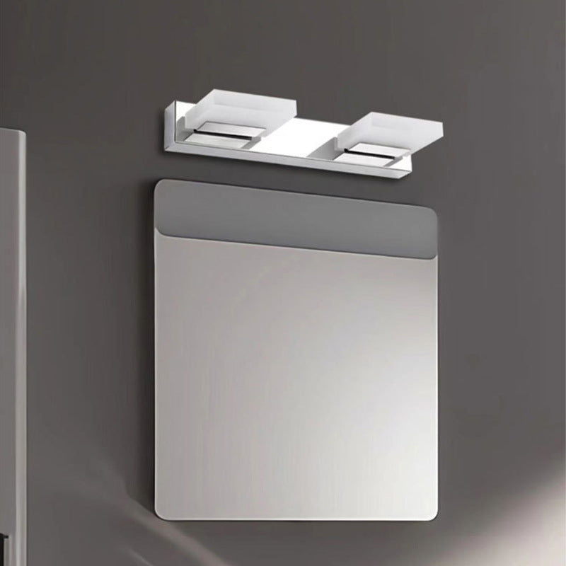 Lámpara de Aplique de Pared LED Cuadrada de Acrílico de Acero Inoxidable de Simplicidad Moderna para Iluminación de Tocador en el Baño 