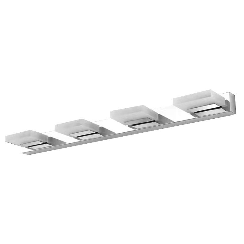 Lámpara de Aplique de Pared LED Cuadrada de Acrílico de Acero Inoxidable de Simplicidad Moderna para Iluminación de Tocador en el Baño 