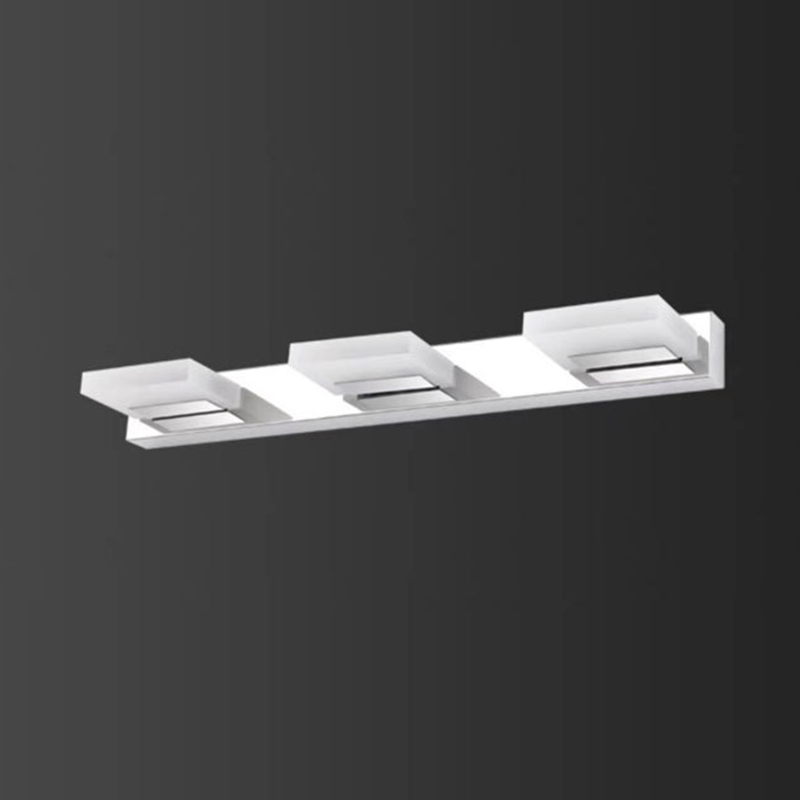 Lámpara de Aplique de Pared LED Cuadrada de Acrílico de Acero Inoxidable de Simplicidad Moderna para Iluminación de Tocador en el Baño 