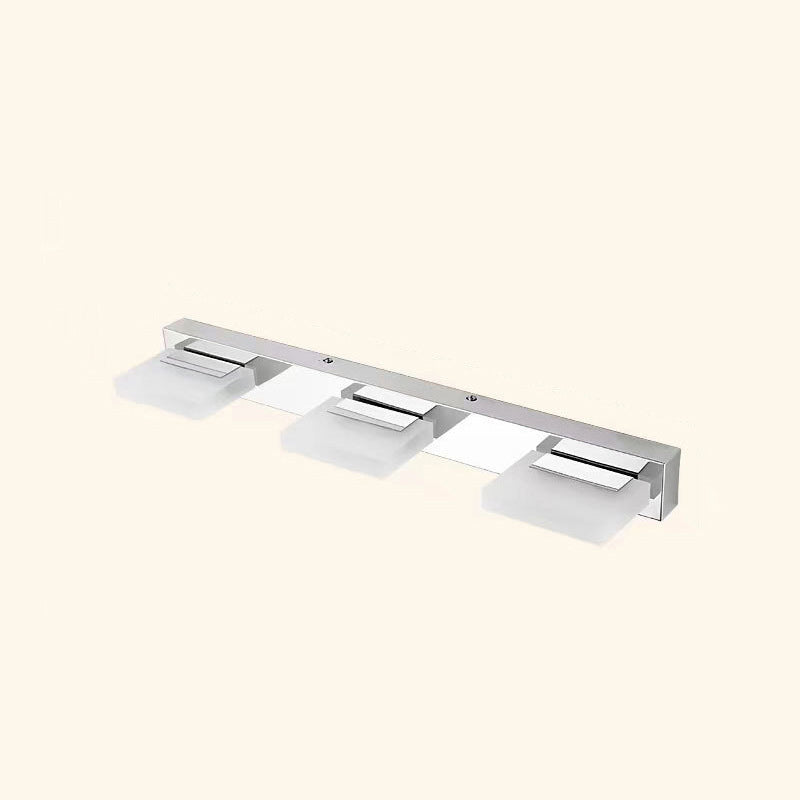 Lámpara de Aplique de Pared LED Cuadrada de Acrílico de Acero Inoxidable de Simplicidad Moderna para Iluminación de Tocador en el Baño 
