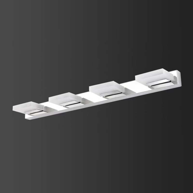Lámpara de Aplique de Pared LED Cuadrada de Acrílico de Acero Inoxidable de Simplicidad Moderna para Iluminación de Tocador en el Baño 