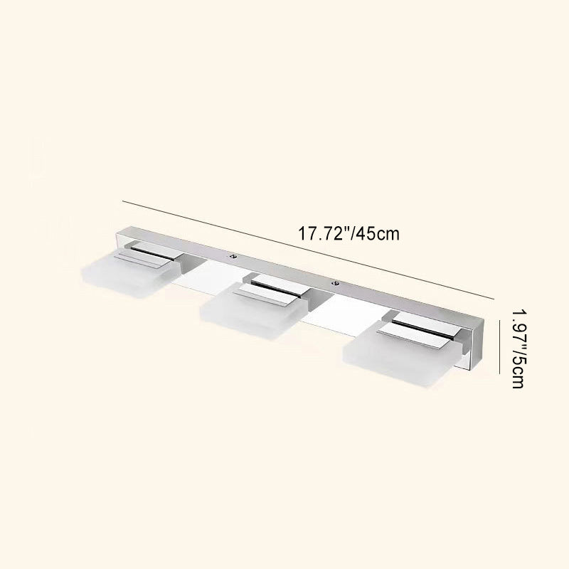 Lámpara de Aplique de Pared LED Cuadrada de Acrílico de Acero Inoxidable de Simplicidad Moderna para Iluminación de Tocador en el Baño 