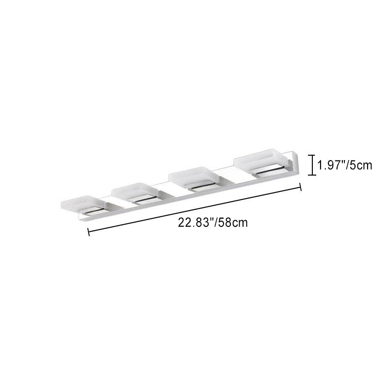 Lámpara de Aplique de Pared LED Cuadrada de Acrílico de Acero Inoxidable de Simplicidad Moderna para Iluminación de Tocador en el Baño 