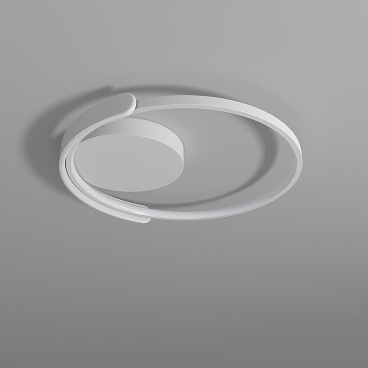 Modern Minimalist Iron Aluminum Square Round Line LED Flush Mount Ceiling Light For Bedroom