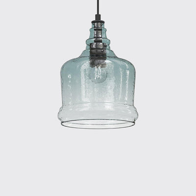 Zeitgenössische Retro-Glas-Eisen-Trommel 1/3 Licht Pendelleuchte für Esszimmer 
