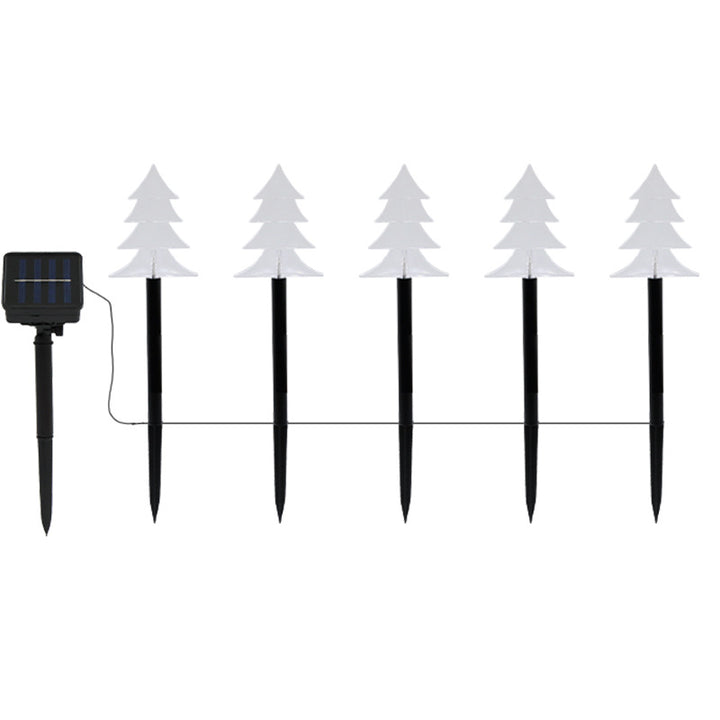 Modern Art Deco Solar Battery Waterproof PET Plastic Star Snow Christmas Tree Decoration LED Outdoor Light Landscape Lighting For Garden