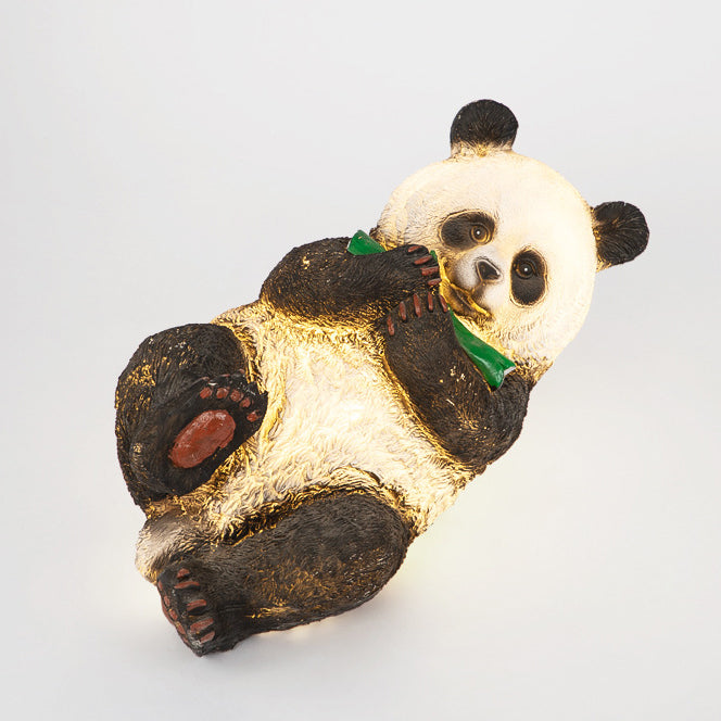 Moderne Art Deco Solar Wasserdichte Harz Fiberglas Imitation Panda Bambussprosse LED Außenleuchte Landschaftsbeleuchtung für Garten 