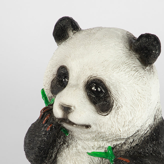 Moderno Arte Deco Solar Resina Impermeable Fibra de Vidrio Imitación Panda Brote de Bambú Luz LED para Exteriores Iluminación de Paisaje para Jardín 