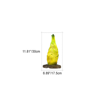 Moderno Arte Deco Solar Resina Impermeable Fibra de Vidrio Imitación Panda Brote de Bambú Luz LED para Exteriores Iluminación de Paisaje para Jardín 