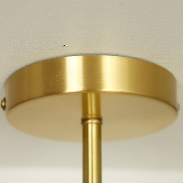 Traditional French Brass Resin Bell Orchid 1-Light Semi-Flush Mount Ceiling Light For Hallway