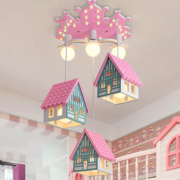Candelabros de madera contemporáneos creativos para niños con 6 luces para dormitorio 