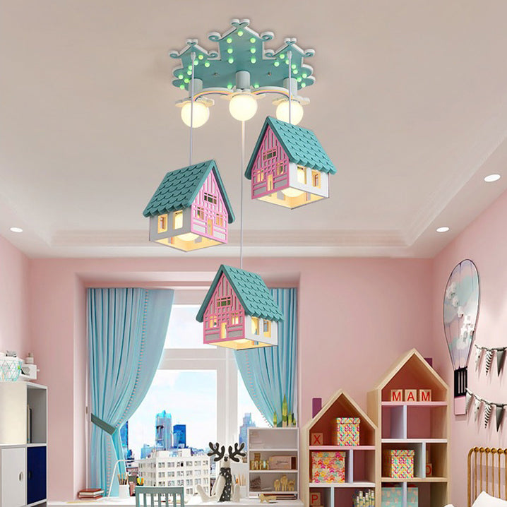 Candelabros de madera contemporáneos creativos para niños con 6 luces para dormitorio 