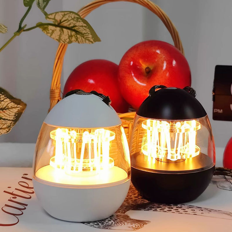Contemporary Retro Rechargeable Aluminum Acrylic Egg Hanging LED Table Lamp Small Night Light For Bedroom
