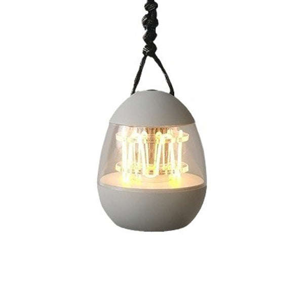 Contemporary Retro Rechargeable Aluminum Acrylic Egg Hanging LED Table Lamp Small Night Light For Bedroom