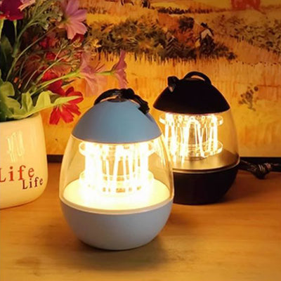 Contemporary Retro Rechargeable Aluminum Acrylic Egg Hanging LED Table Lamp Small Night Light For Bedroom