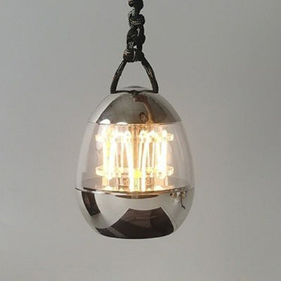 Contemporary Retro Rechargeable Aluminum Acrylic Egg Hanging LED Table Lamp Small Night Light For Bedroom