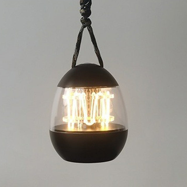 Contemporary Retro Rechargeable Aluminum Acrylic Egg Hanging LED Table Lamp Small Night Light For Bedroom