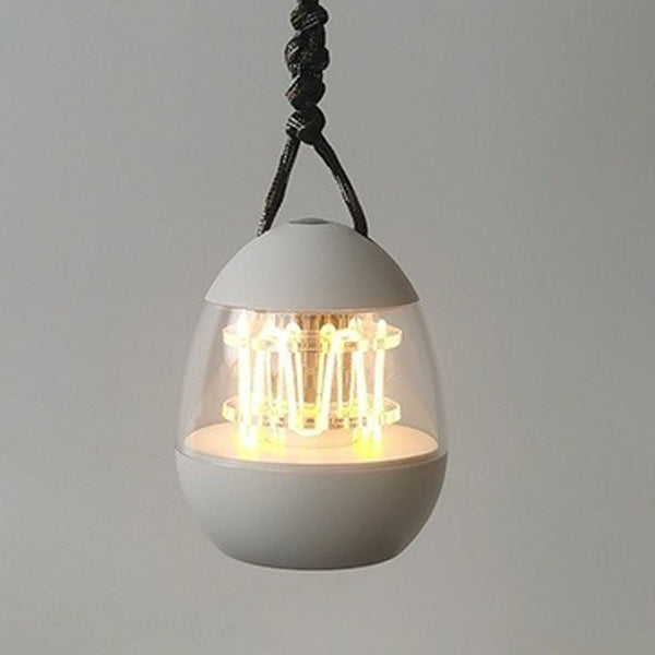 Contemporary Retro Rechargeable Aluminum Acrylic Egg Hanging LED Table Lamp Small Night Light For Bedroom