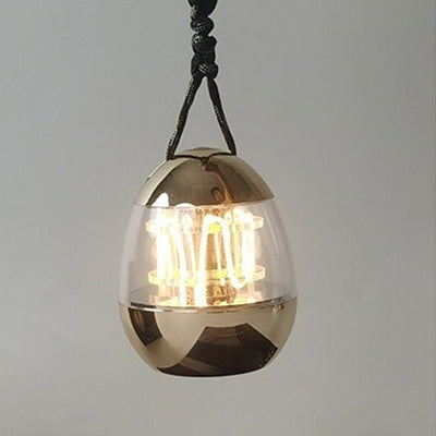 Contemporary Retro Rechargeable Aluminum Acrylic Egg Hanging LED Table Lamp Small Night Light For Bedroom