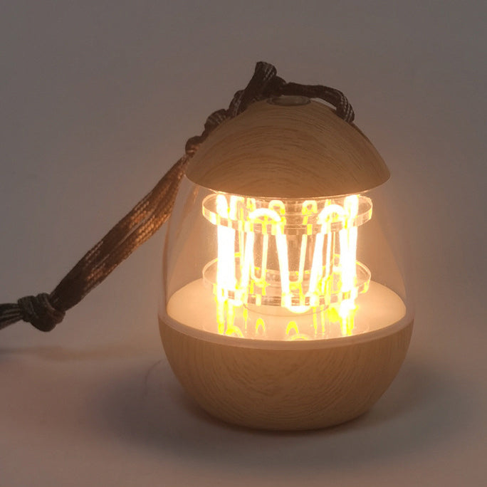 Contemporary Retro Rechargeable Aluminum Acrylic Egg Hanging LED Table Lamp Small Night Light For Bedroom