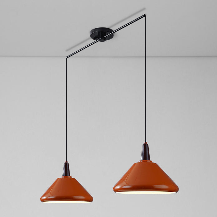 Traditional Vintage Iron Metal Conic 1/2 Light Pendant Light For Dining Room