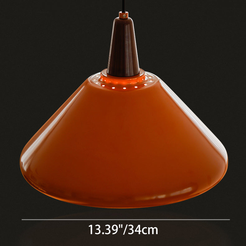 Traditional Vintage Iron Metal Conic 1/2 Light Pendant Light For Dining Room