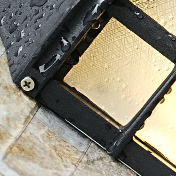 Zeitgenössische Retro Wasserdichte Aluminium Glas Haus Rechteckige 1-Licht Wandleuchte Lampe für Außenbereich Terrasse 