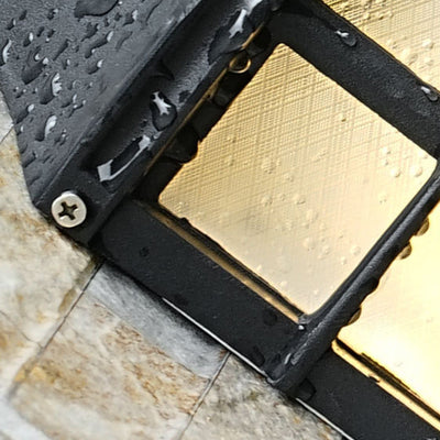 Contemporary Retro Waterproof Aluminum Glass House Rectangular 1-Light Wall Sconce Lamp For Outdoor Patio