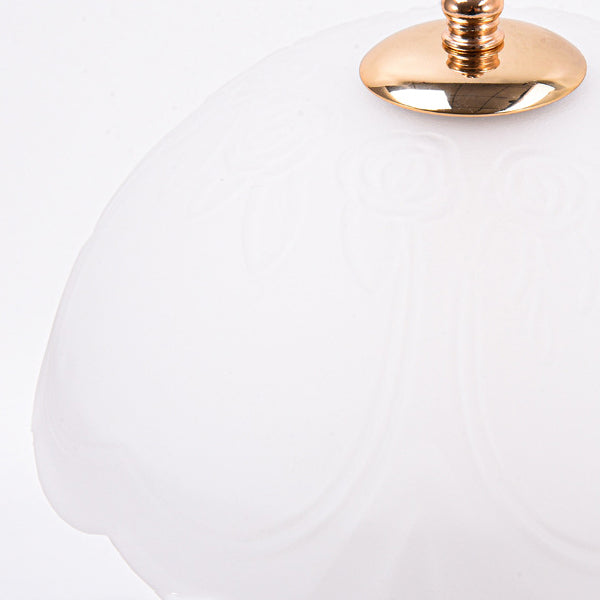 Moderne Luxus-Wiederaufladbare Eisen-Glas-Mattierte Kuppel-Petale-Rose-LED-Tischlampe für das Nachttisch 