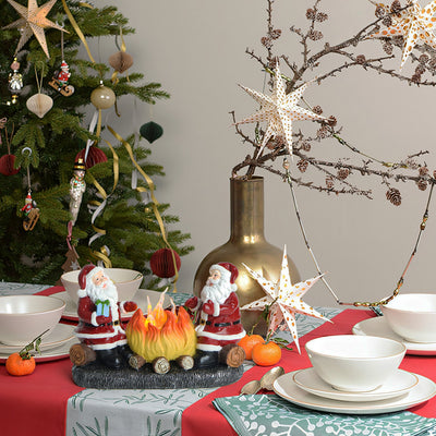 Décoration de Noël Santa Candle Flame en résine plastique Art Déco moderne avec LED pour chambre à coucher 