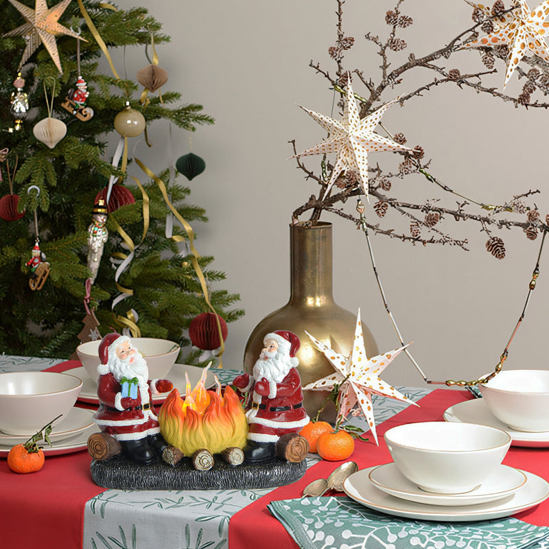 Décoration de Noël Santa Candle Flame en résine plastique Art Déco moderne avec LED pour chambre à coucher 