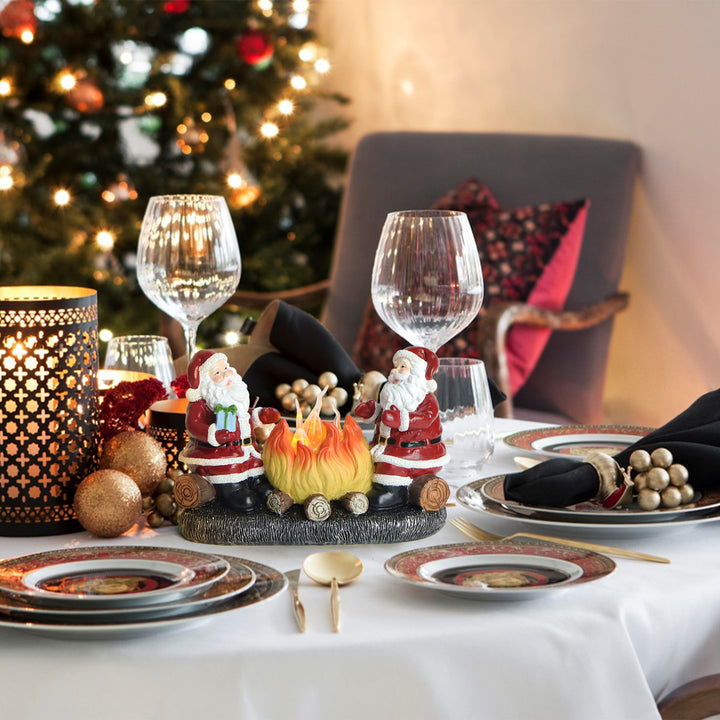 Moderne Art Deco Batterie Harz Kunststoff Flammenkerze Weihnachtsmann Weihnachtsdekoration LED Kleines Nachtlicht für Schlafzimmer 