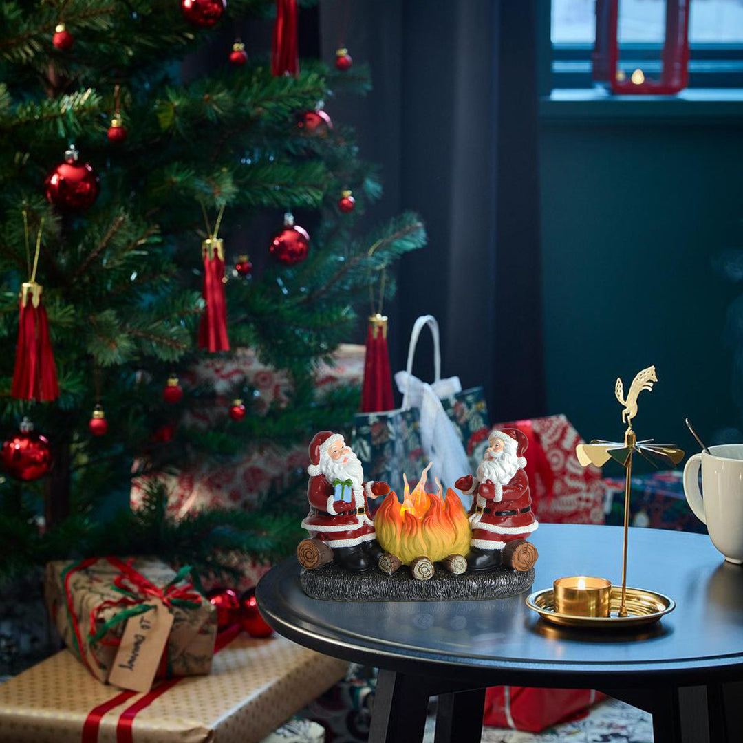 Moderne Art Deco Batterie Harz Kunststoff Flammenkerze Weihnachtsmann Weihnachtsdekoration LED Kleines Nachtlicht für Schlafzimmer 