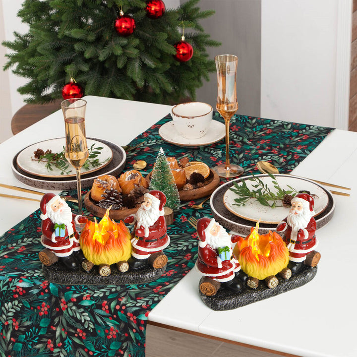 Moderne Art Deco Batterie Harz Kunststoff Flammenkerze Weihnachtsmann Weihnachtsdekoration LED Kleines Nachtlicht für Schlafzimmer 