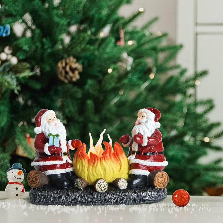 Moderne Art Deco Batterie Harz Kunststoff Flammenkerze Weihnachtsmann Weihnachtsdekoration LED Kleines Nachtlicht für Schlafzimmer 