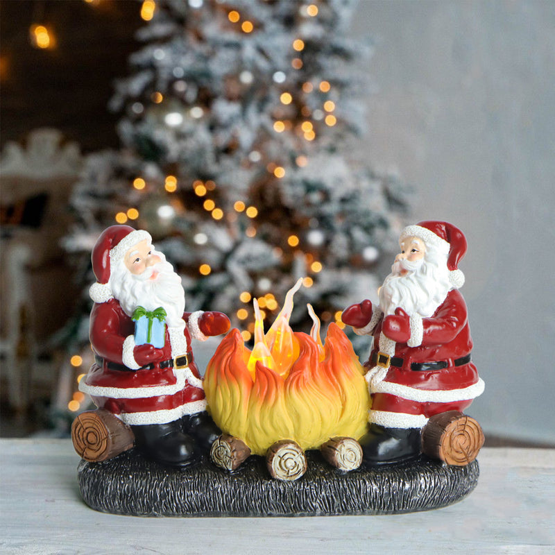 Décoration de Noël Santa Candle Flame en résine plastique Art Déco moderne avec LED pour chambre à coucher 