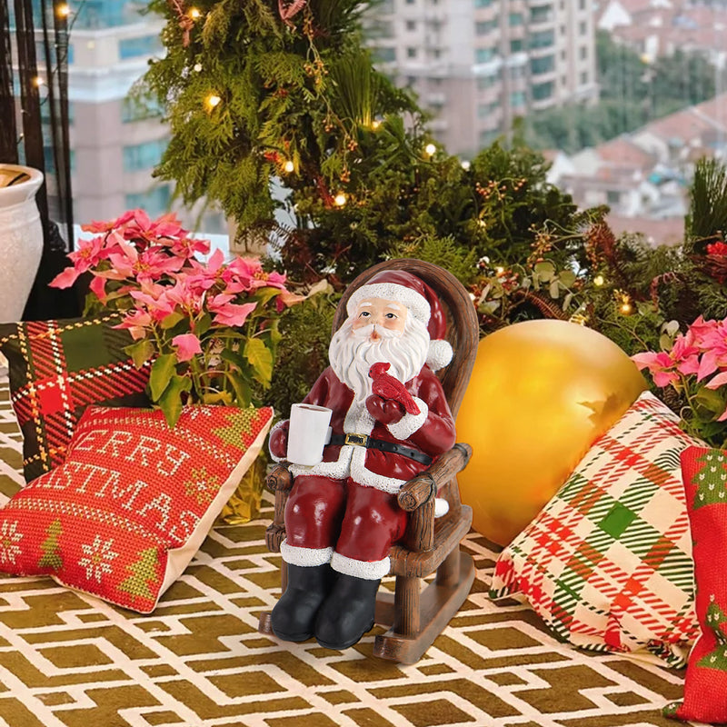 Décoration de Noël du Père Noël avec bougie solaire en résine Art Déco moderne LED petite veilleuse pour chambre 