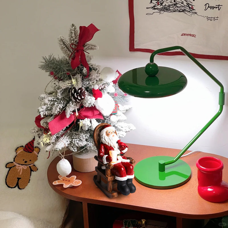 Décoration de Noël du Père Noël avec bougie solaire en résine Art Déco moderne LED petite veilleuse pour chambre 