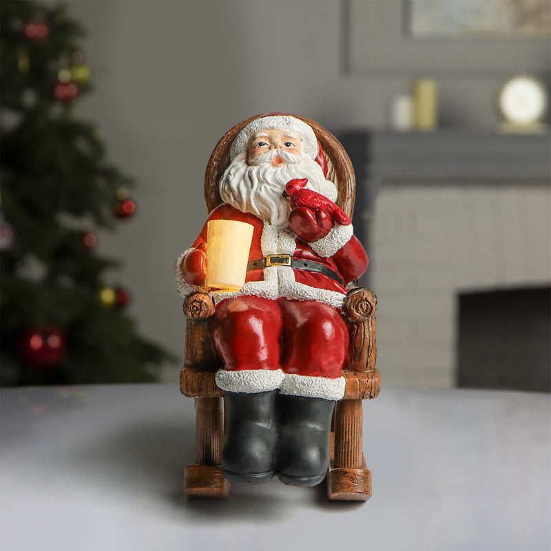 Décoration de Noël du Père Noël avec bougie solaire en résine Art Déco moderne LED petite veilleuse pour chambre 